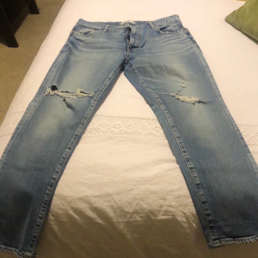 Moussy Vintage distressed skinny light blue jeans size 30